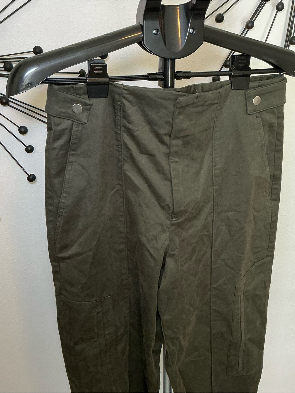 Zara Olive Green High Waisted Utility Cargo Pants Size M NWT - Picture 2 of 6